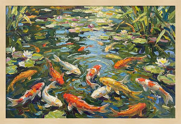 Koi Swimming In Serenity