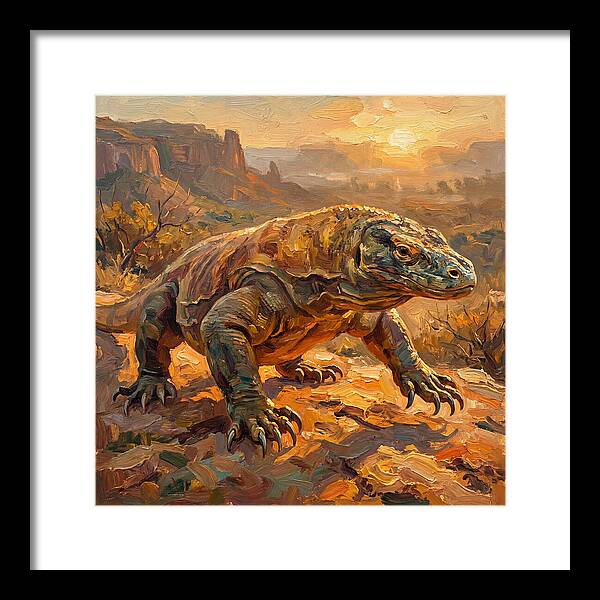 Komodo Dragon At Sunset