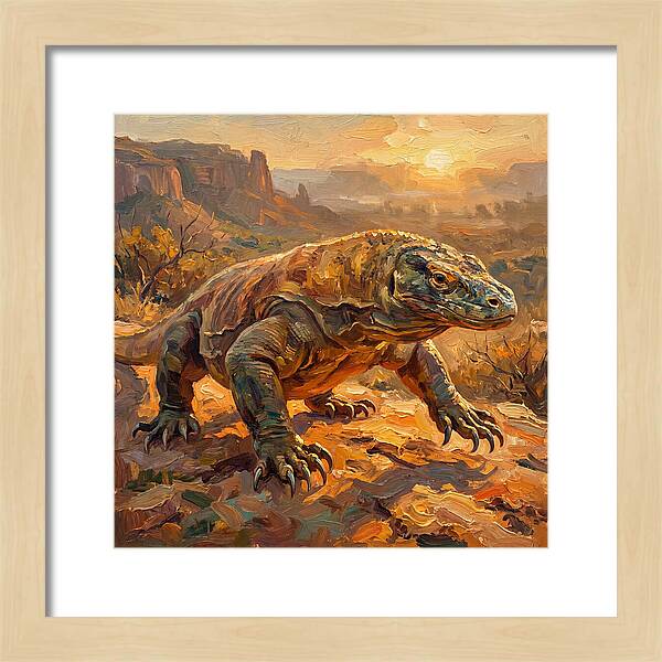 Komodo Dragon At Sunset