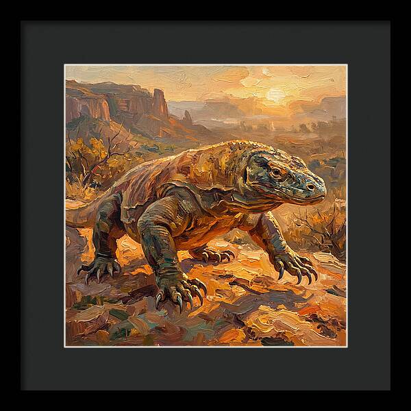 Komodo Dragon At Sunset