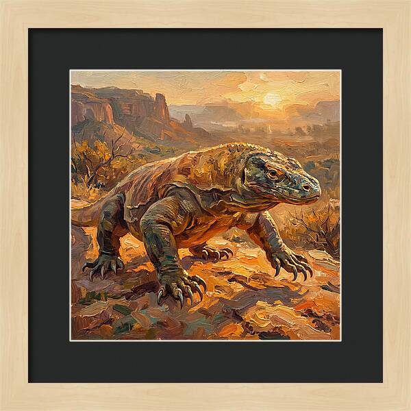 Komodo Dragon At Sunset