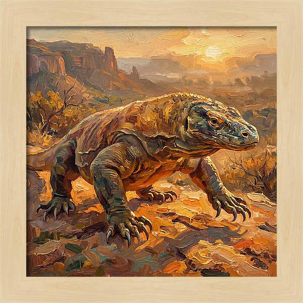 Komodo Dragon At Sunset