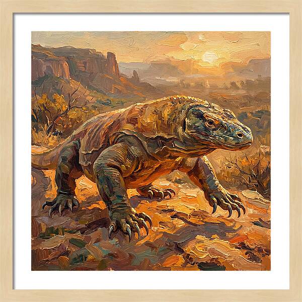 Komodo Dragon At Sunset