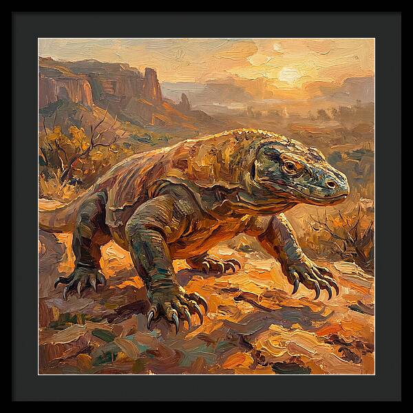 Komodo Dragon At Sunset