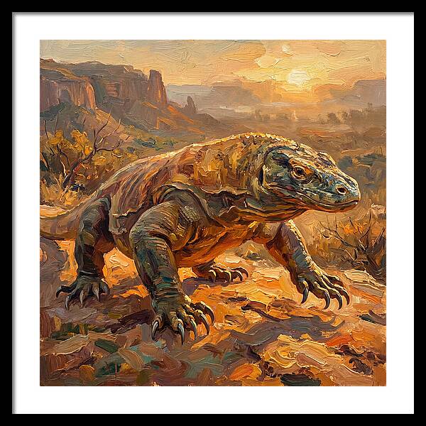 Komodo Dragon At Sunset