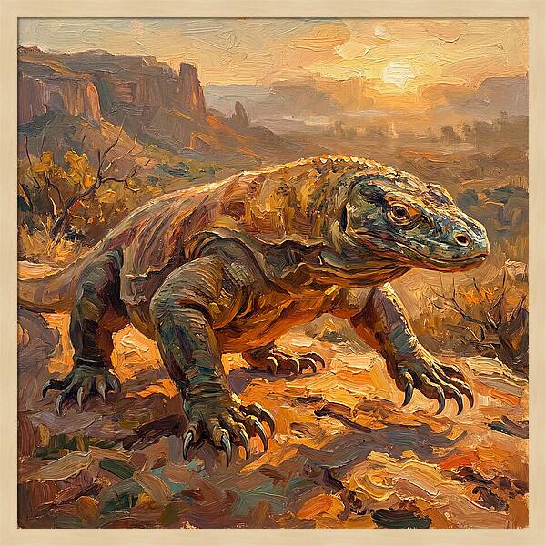 Komodo Dragon At Sunset