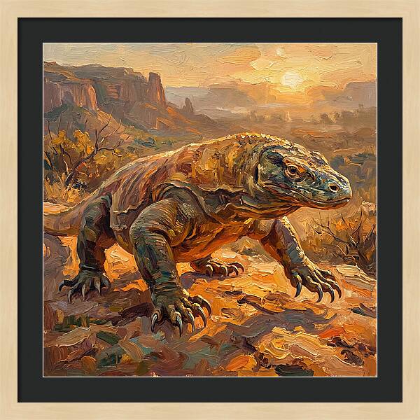 Komodo Dragon At Sunset