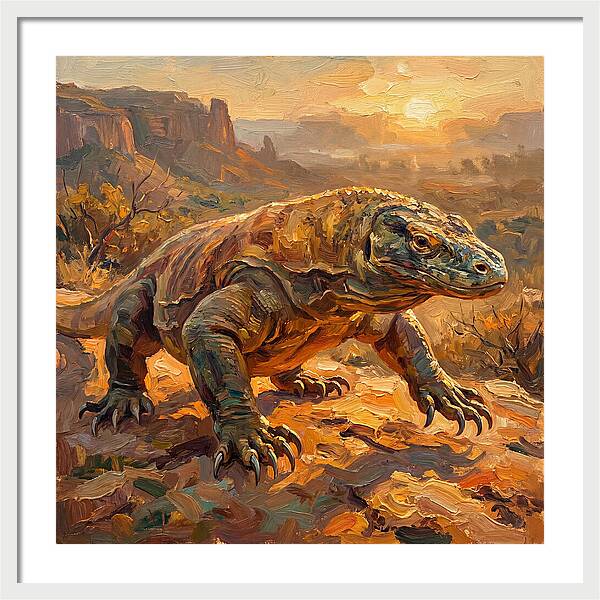 Komodo Dragon At Sunset
