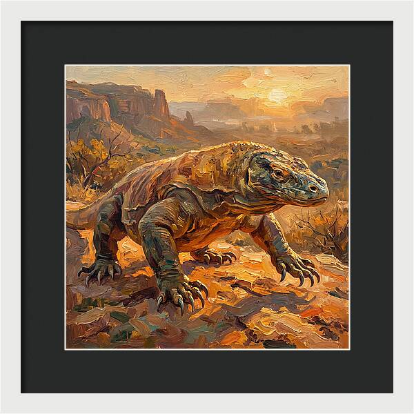 Komodo Dragon At Sunset