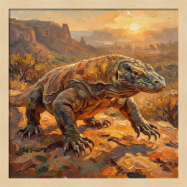 Komodo Dragon At Sunset