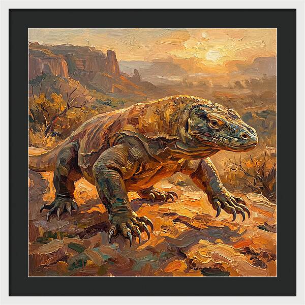 Komodo Dragon At Sunset