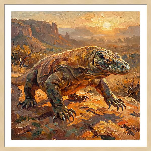 Komodo Dragon At Sunset