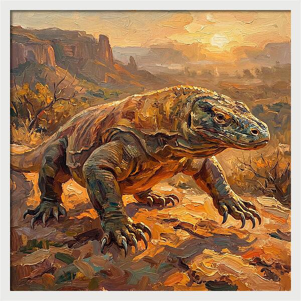Komodo Dragon At Sunset