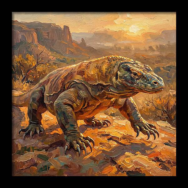 Komodo Dragon At Sunset