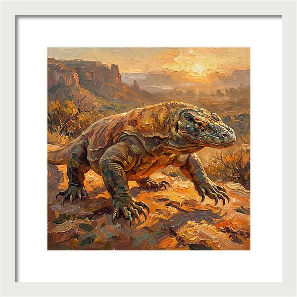 Komodo Dragon At Sunset