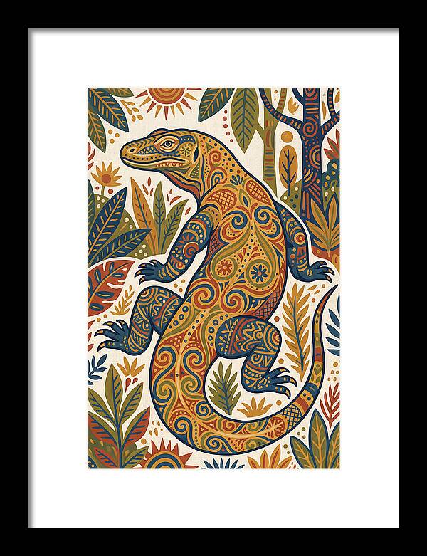 Komodo Dragon Folk Art