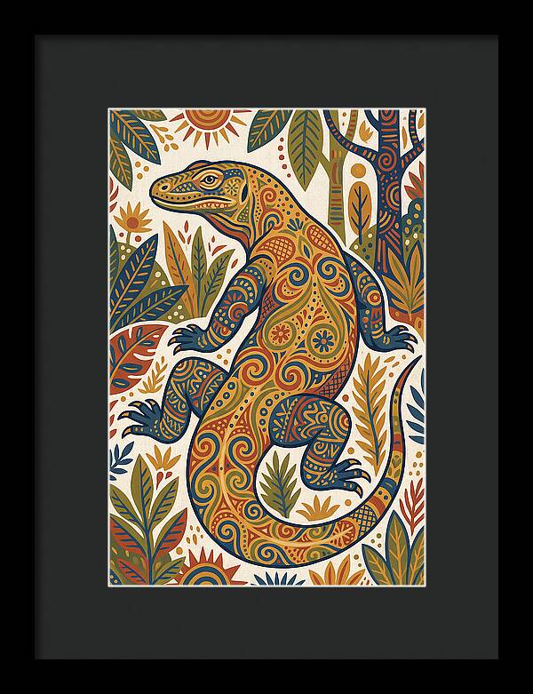 Komodo Dragon Folk Art