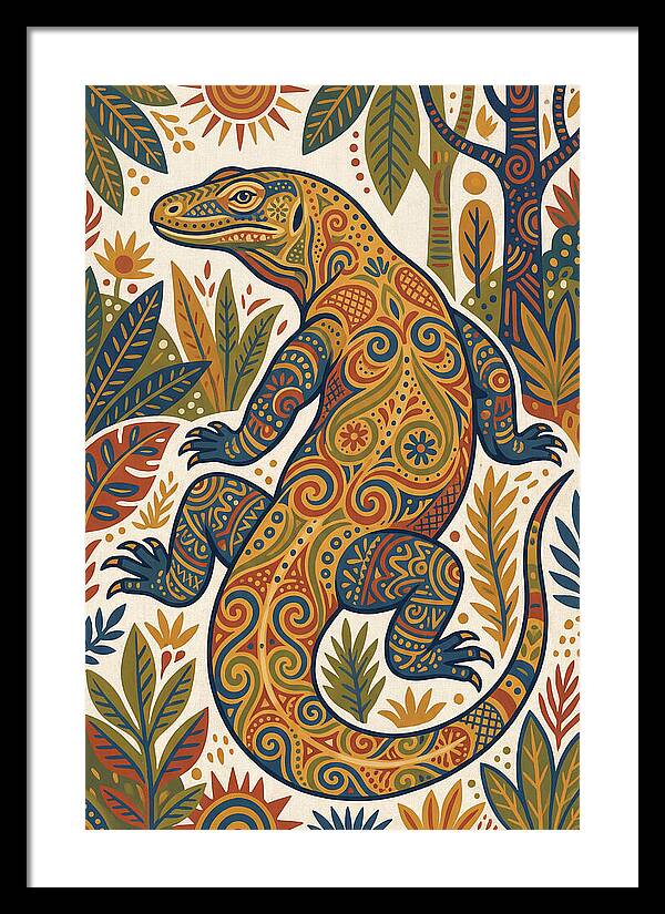 Komodo Dragon Folk Art