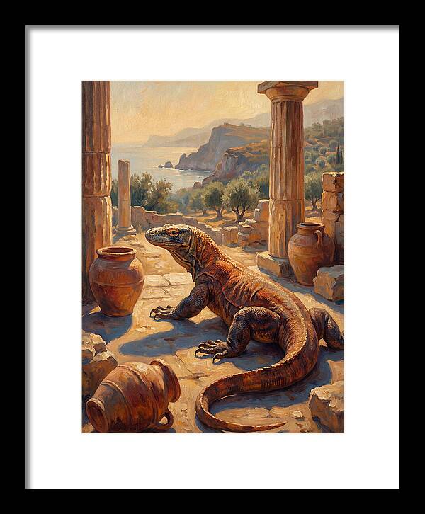 Komodo Dragon In Ancient Ruins