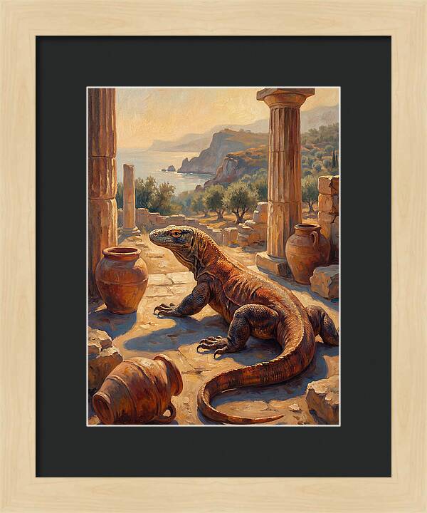 Komodo Dragon In Ancient Ruins