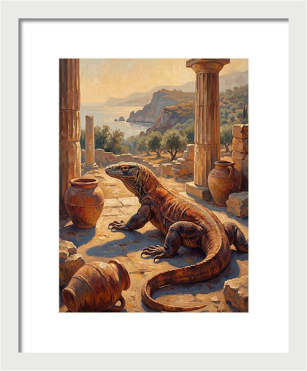 Komodo Dragon In Ancient Ruins