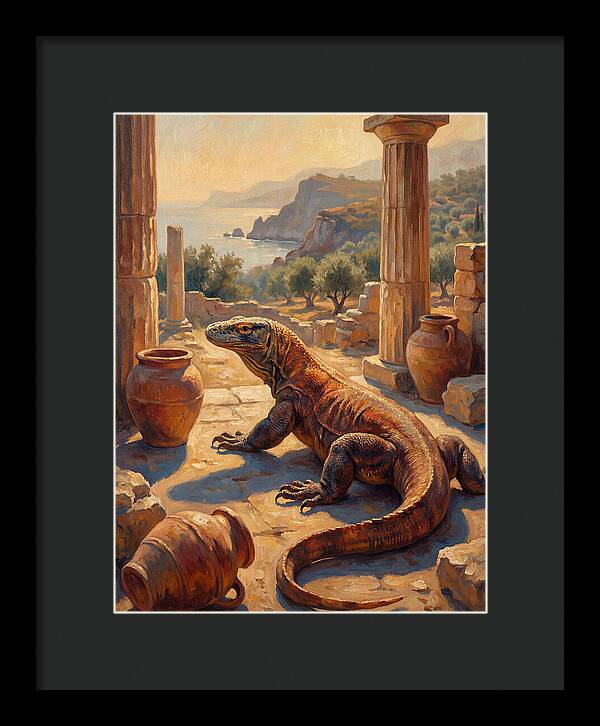 Komodo Dragon In Ancient Ruins