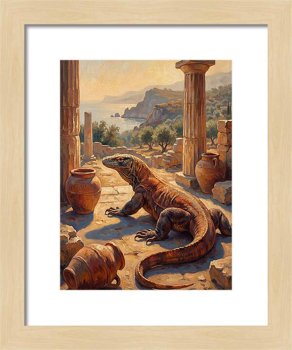 Komodo Dragon In Ancient Ruins