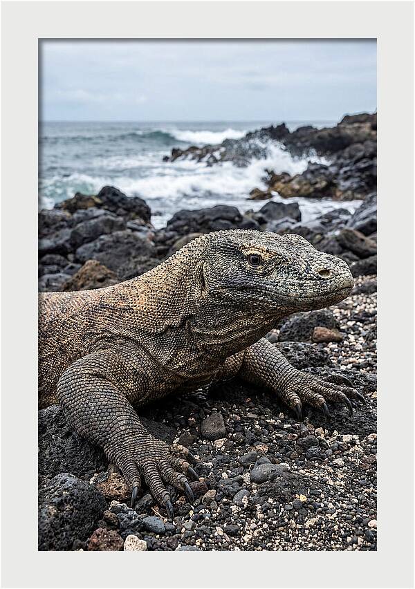 Komodo Dragon On The Beach