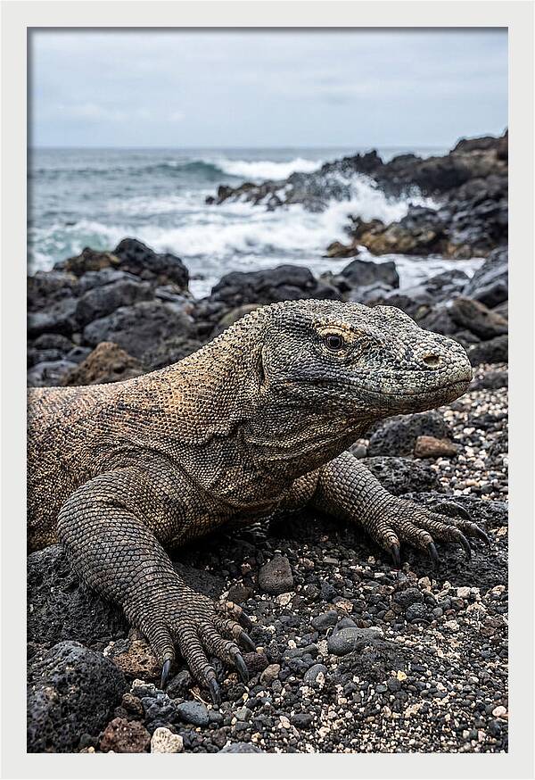 Komodo Dragon On The Beach