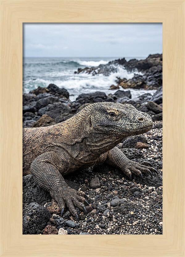 Komodo Dragon On The Beach