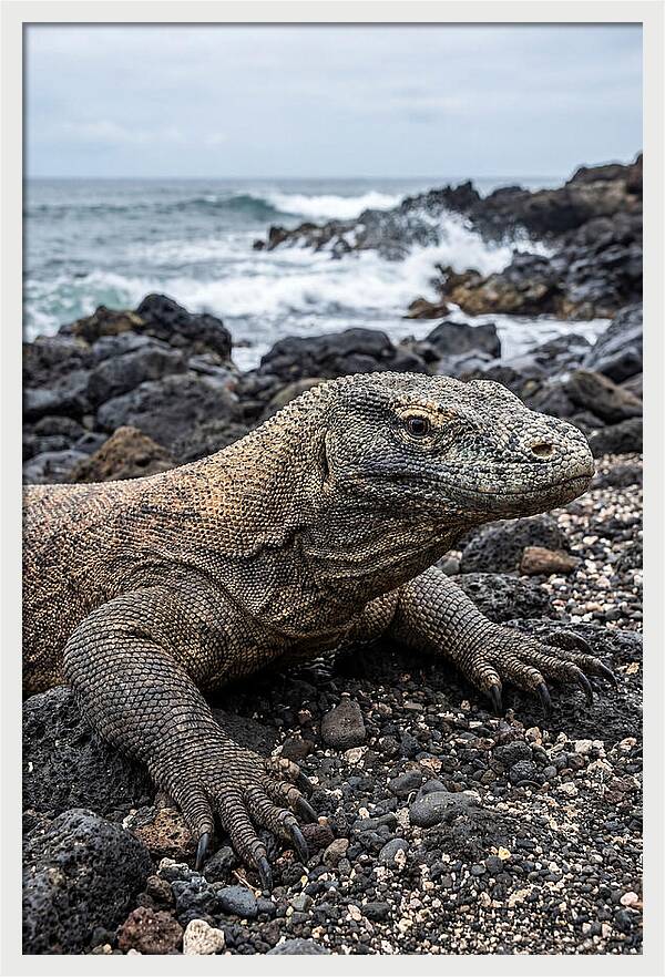 Komodo Dragon On The Beach