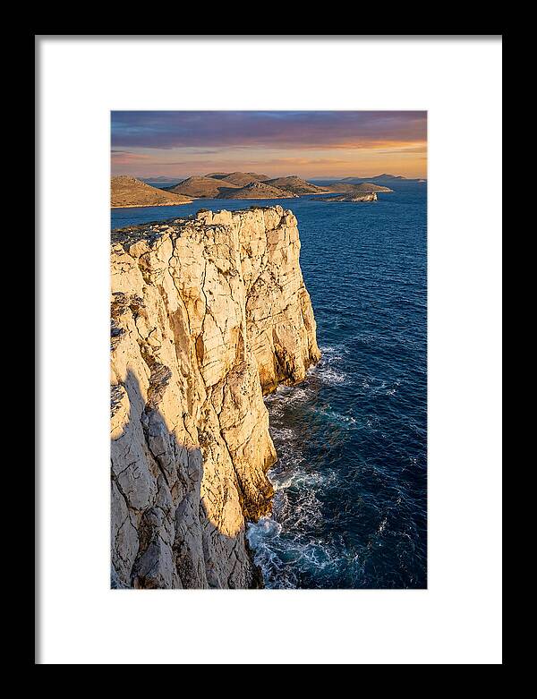Kornati Islands Cliff Face At Golden Hour