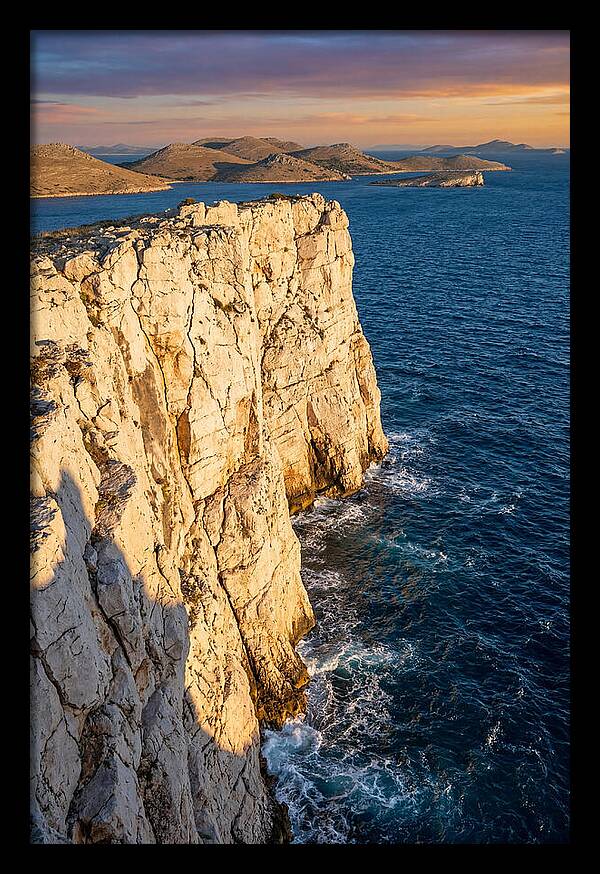 Kornati Islands Cliff Face At Golden Hour