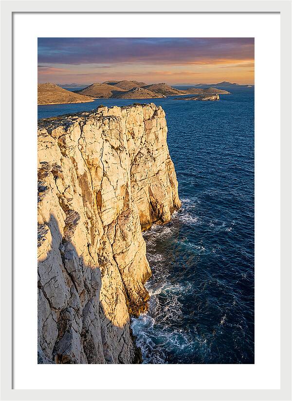 Kornati Islands Cliff Face At Golden Hour