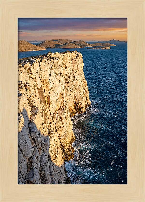 Kornati Islands Cliff Face At Golden Hour