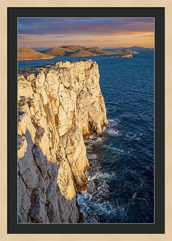 Kornati Islands Cliff Face At Golden Hour