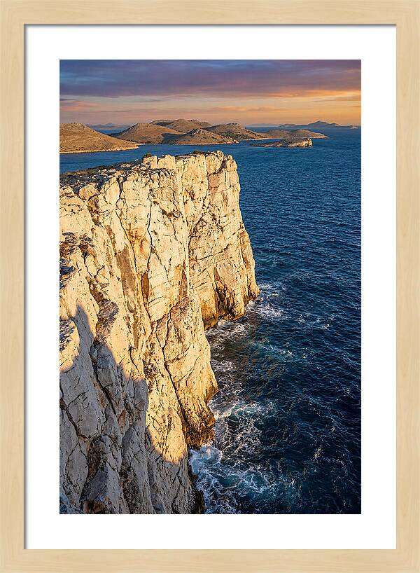 Kornati Islands Cliff Face At Golden Hour