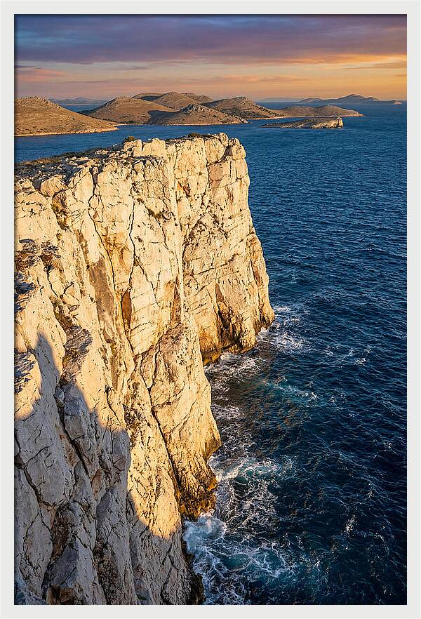 Kornati Islands Cliff Face At Golden Hour