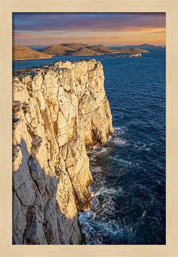 Kornati Islands Cliff Face At Golden Hour