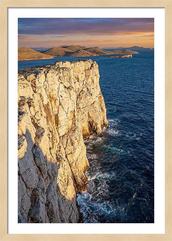 Kornati Islands Cliff Face At Golden Hour