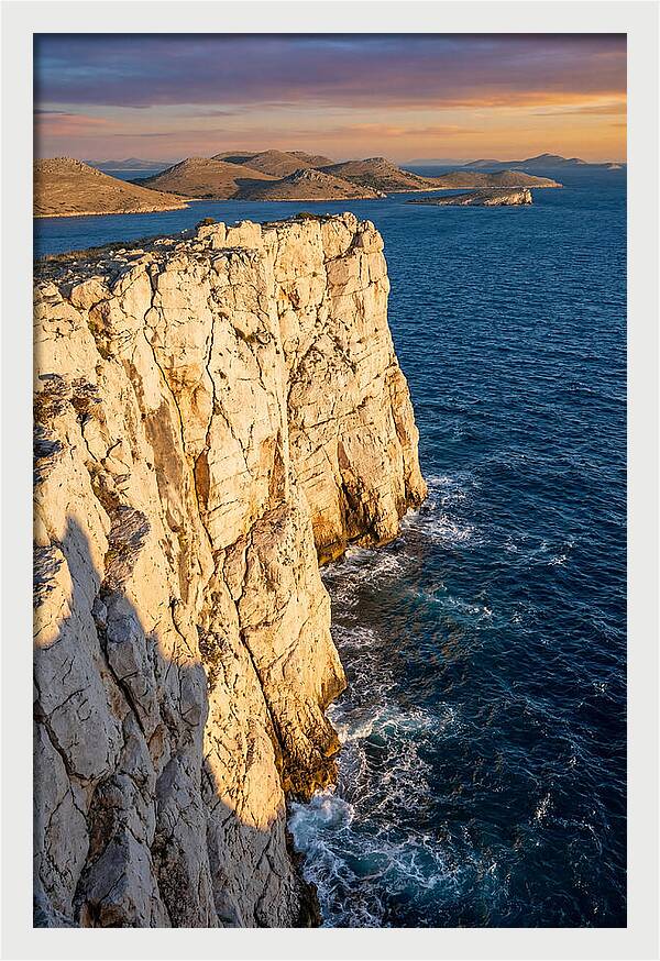 Kornati Islands Cliff Face At Golden Hour