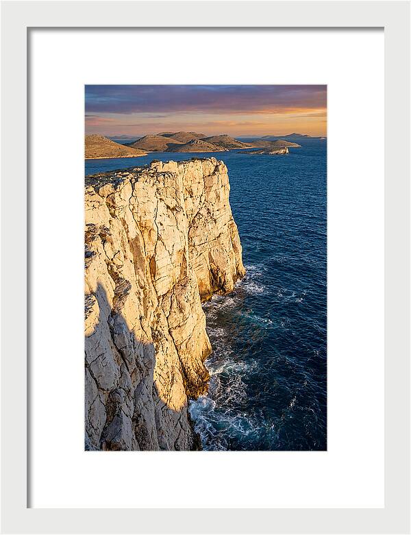 Kornati Islands Cliff Face At Golden Hour