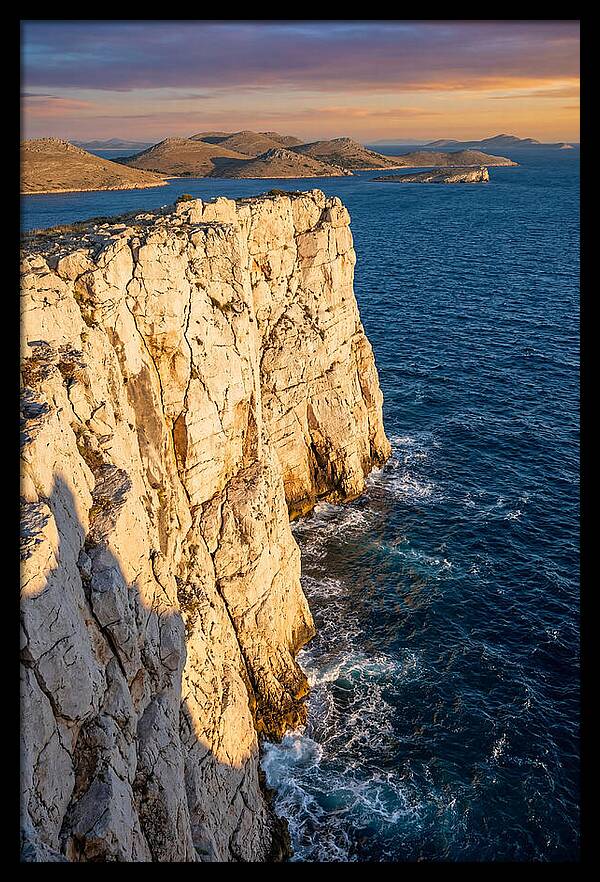 Kornati Islands Cliff Face At Golden Hour