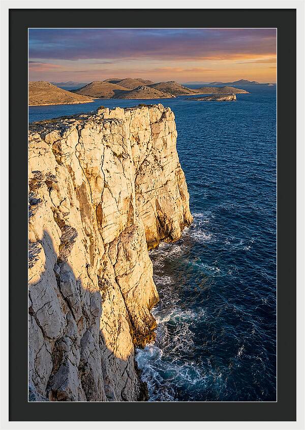 Kornati Islands Cliff Face At Golden Hour