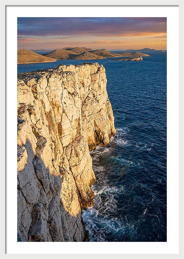 Kornati Islands Cliff Face At Golden Hour