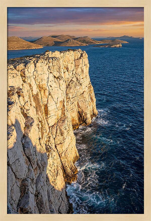 Kornati Islands Cliff Face At Golden Hour