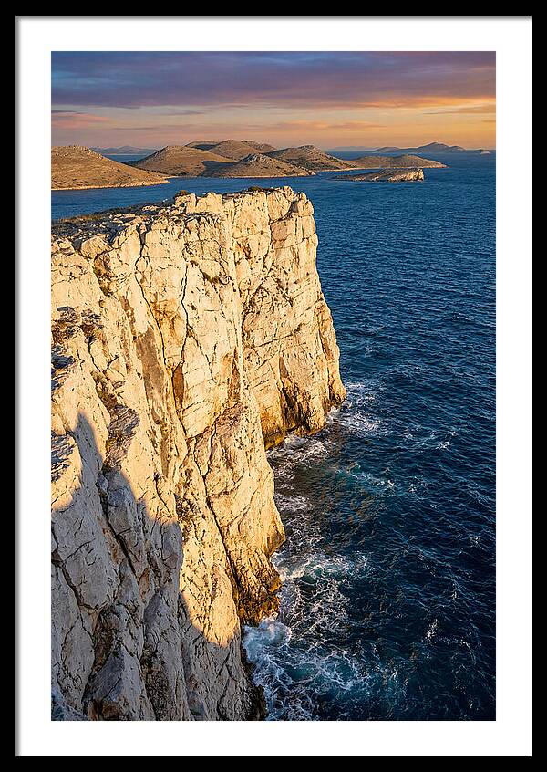 Kornati Islands Cliff Face At Golden Hour
