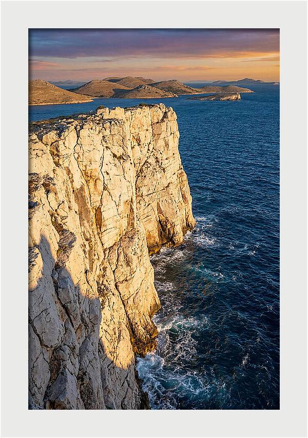 Kornati Islands Cliff Face At Golden Hour