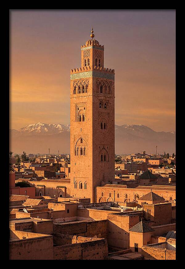 Koutoubia Mosque Minaret At Golden Hour