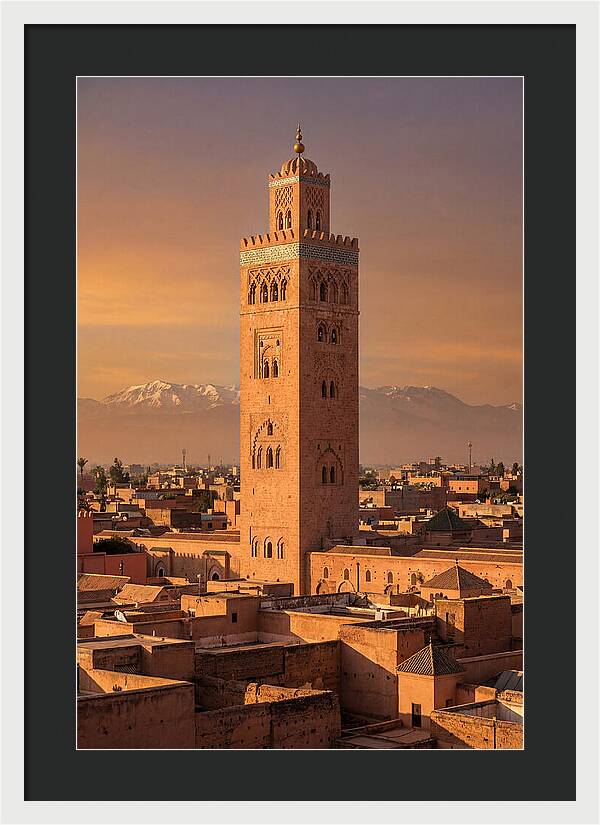 Koutoubia Mosque Minaret At Golden Hour
